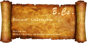 Boczor Csinszka névjegykártya